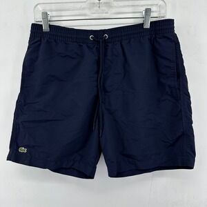 Lacoste Men Lacoste Men's Quick-Dry Mid-Length Swim Trunks Pockets Size M